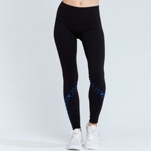 BOOM Athletica Black/Blue Seamless Star Legging S